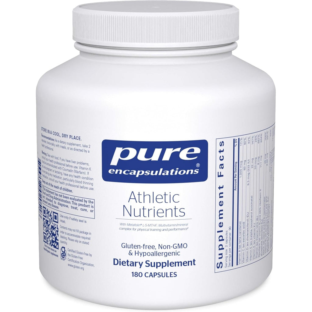 Pure Encapsulations Athletic Nutrients | Multivitamin/Mineral Complex for Exercise Performance and Training* | 180 Capsules