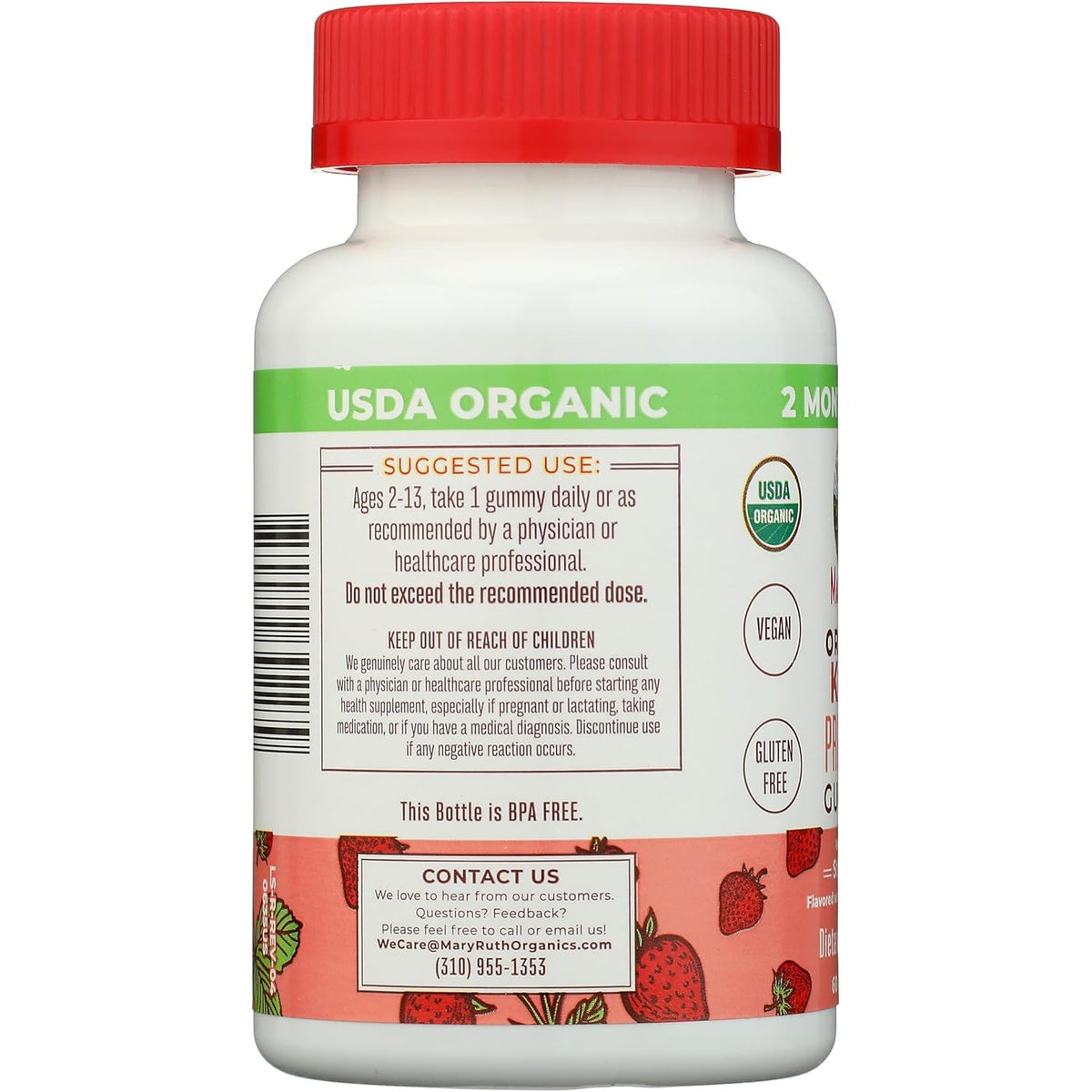Mary Ruth'S Organic Kids Strawberry Probiotic Gummies, 60 CT