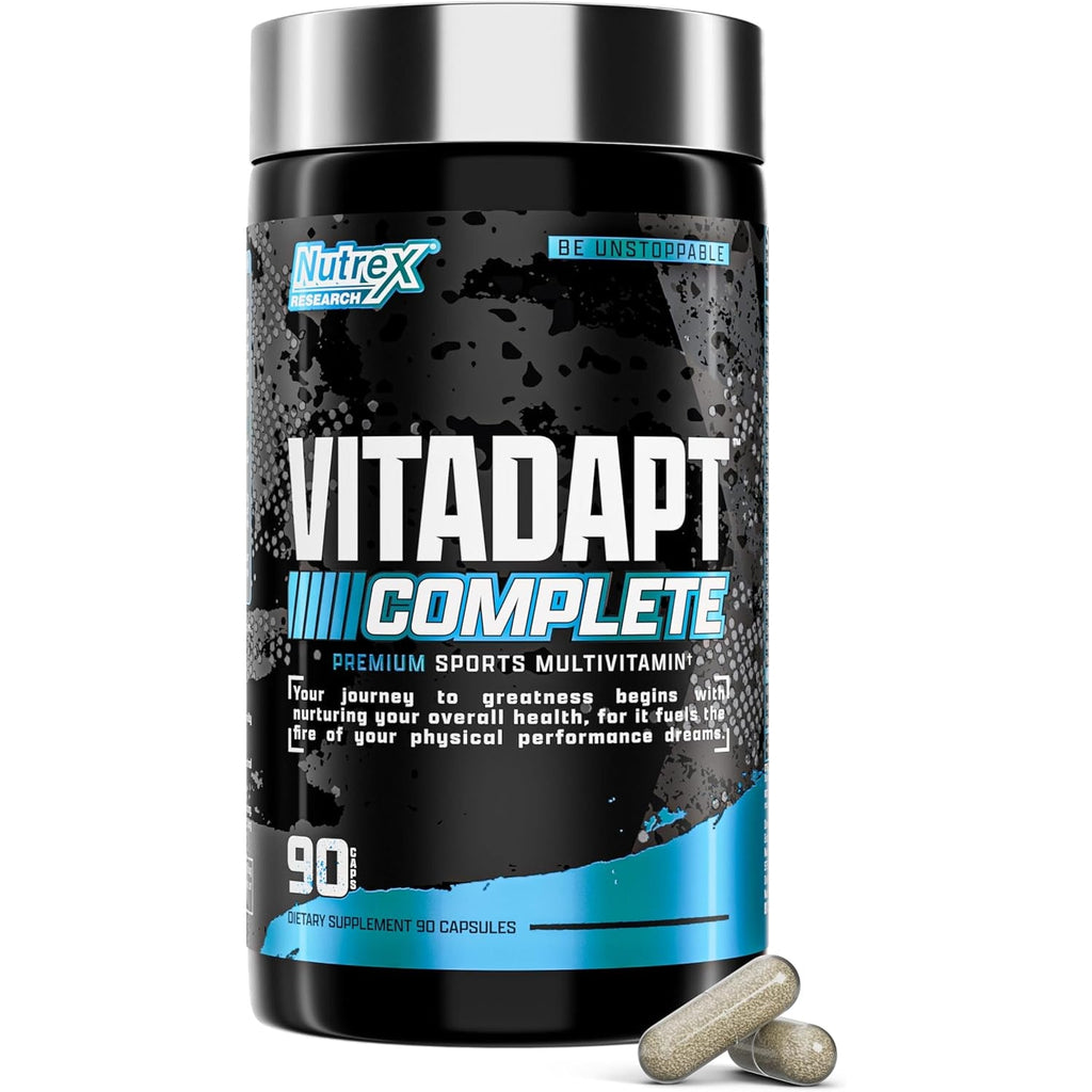 Nutrex Research Vitadapt Complete Sports Multivitamin for Men - 24 Vitamins, KSM-66 Ashwagandha and Minerals for Athletes - Mens Multivitamin (90 Capsules)