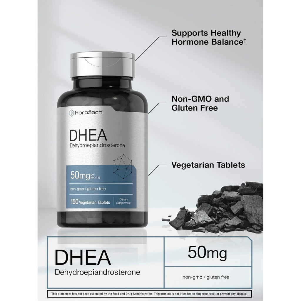Horbäach DHEA 50Mg | 150 Tablets | Non-Gmo, Gluten Free Supplement