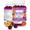 Lunakai USA Made Irish Sea Moss Gummies with Ashwagandha & Elderberry – Delicious Daily Immune & Stress Support Supplement for Men & Women, 60Ct