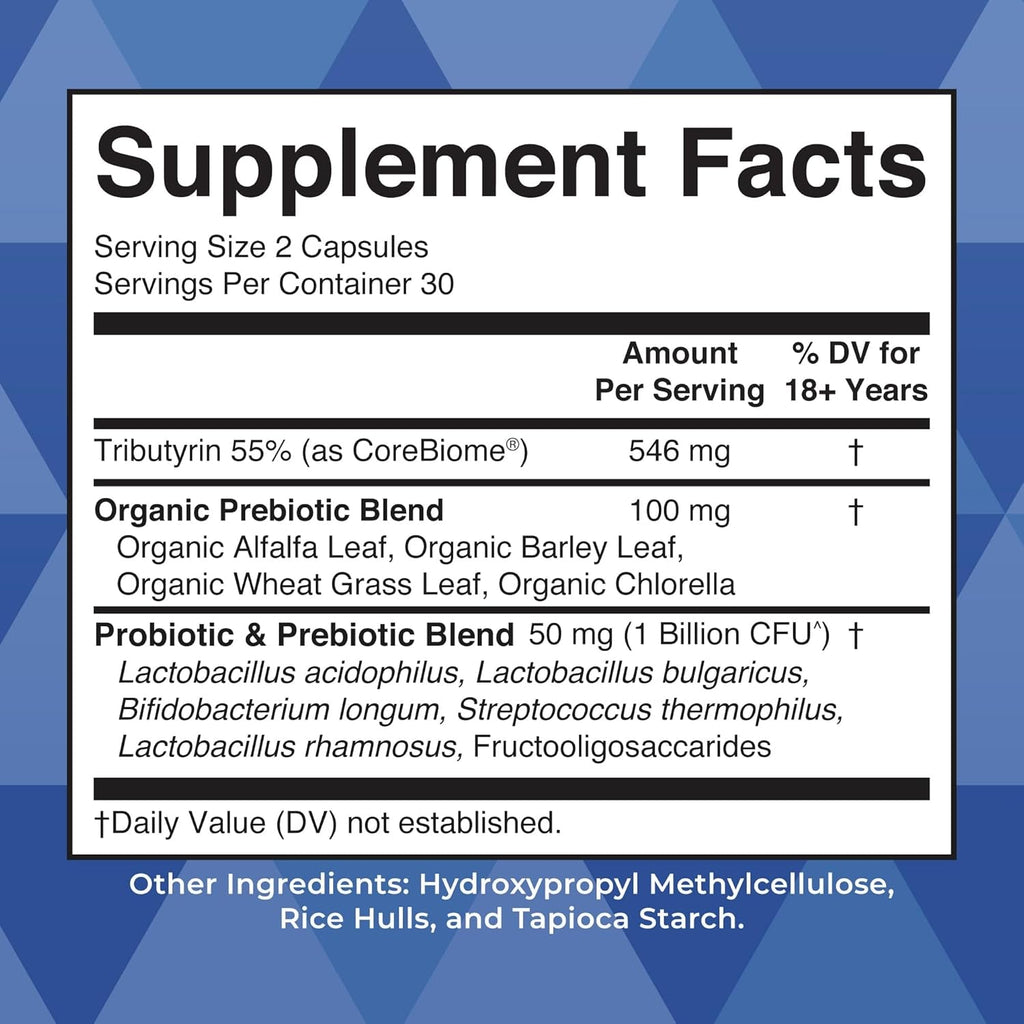 MARYRUTH'S Complete Gut Health+ Capsules | 5 Probiotic Blend | Butyrate | Corebiome® | Vegan Gut Support | Support Gastrointestinal Health & Microbiome | 2 Capsules Daily | 30 Servings