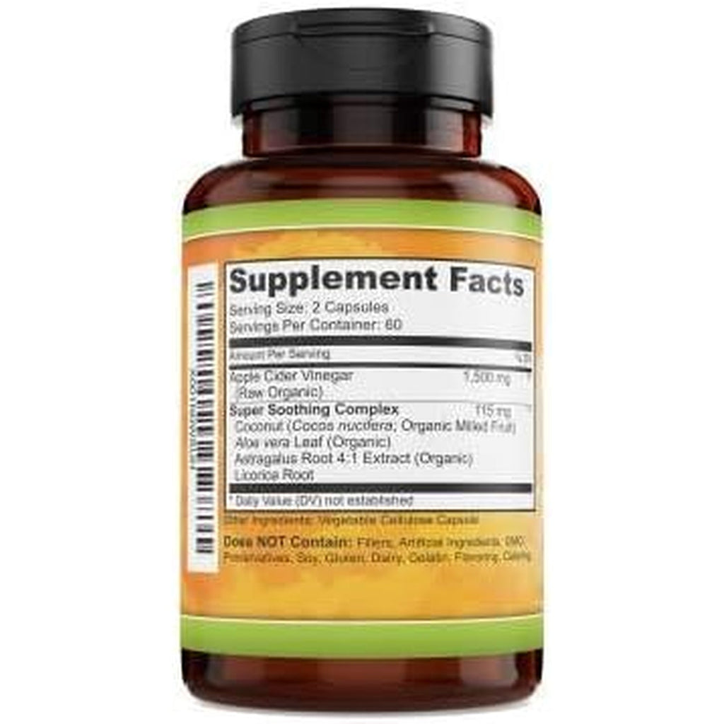 Apple Cider Vinegar 1500Mg, 100% Organic, Pure & Raw - Healthy Digestion & Detox Support - 60 Day Supply