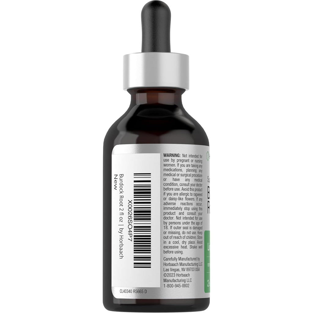 Horbäach Burdock Root Tincture | 2 Fl Oz | Super Concentrated Herb Extract | Vegetarian, Non-Gmo, Glutren Free, Alcohol Free