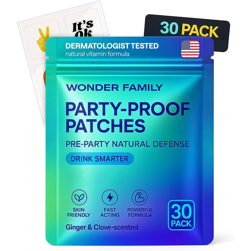 Recovery Patches for Women & Men – Clear Mornings after Parties and Nights Out – Contain Vitamins A, C, D, E, & B, Ashwagandha, Boswellia, Glutathione, Milk Thistle Extract – 30 Green Patches