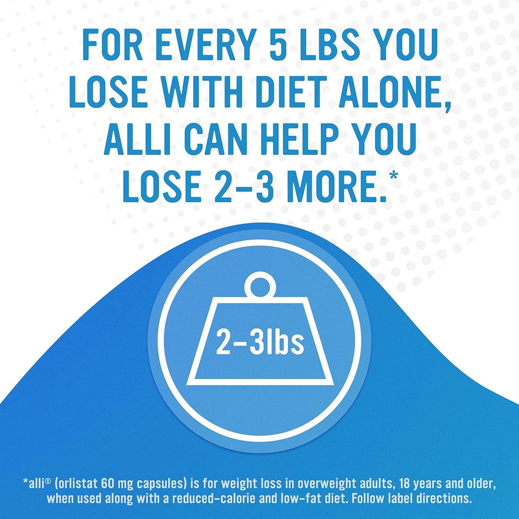 Alli Diet Weight Loss Supplement Pills, Orlistat 60Mg Capsules, 170 Count