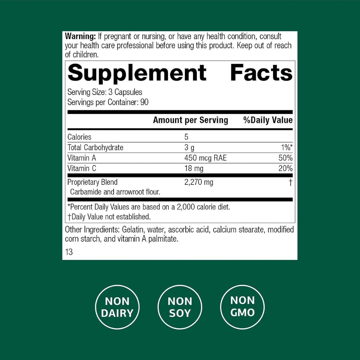 Standard Process A-C Carbamide - Supports Healthy Excretion of Urine & Cellular Fluid Levels - Contains Vitamin a & Antioxidant Vitamin C - Gluten-Free, Non-Dairy & Non-Soy - 270 Capsules
