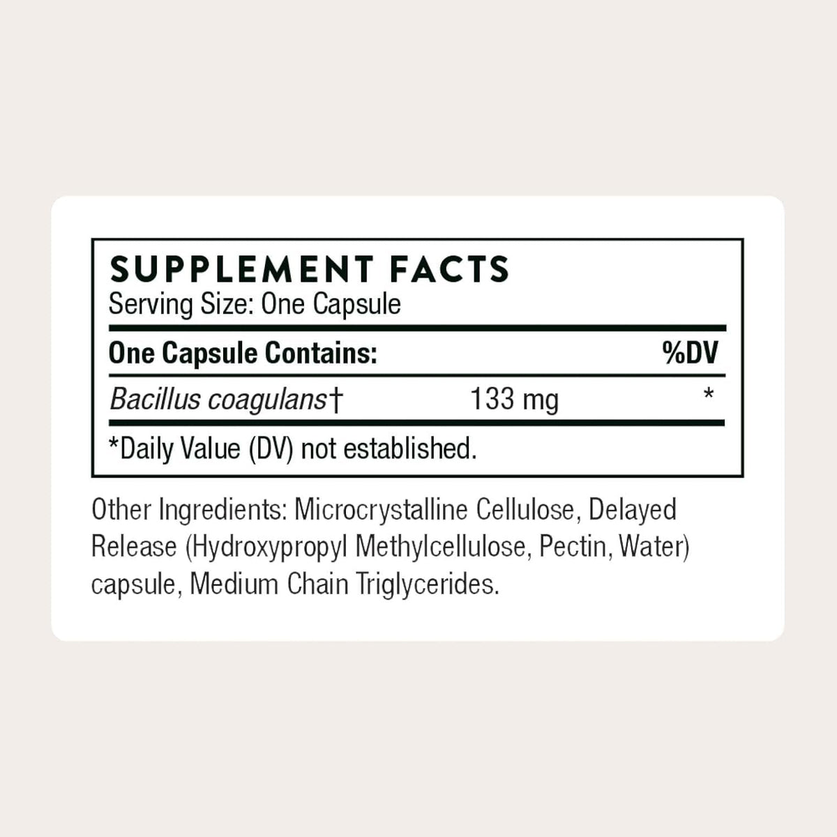 THORNE - Bacillus Coagulans Probiotic - Shelf Stable Probiotic Supplement to Promote GI Health* - 60 Capsules