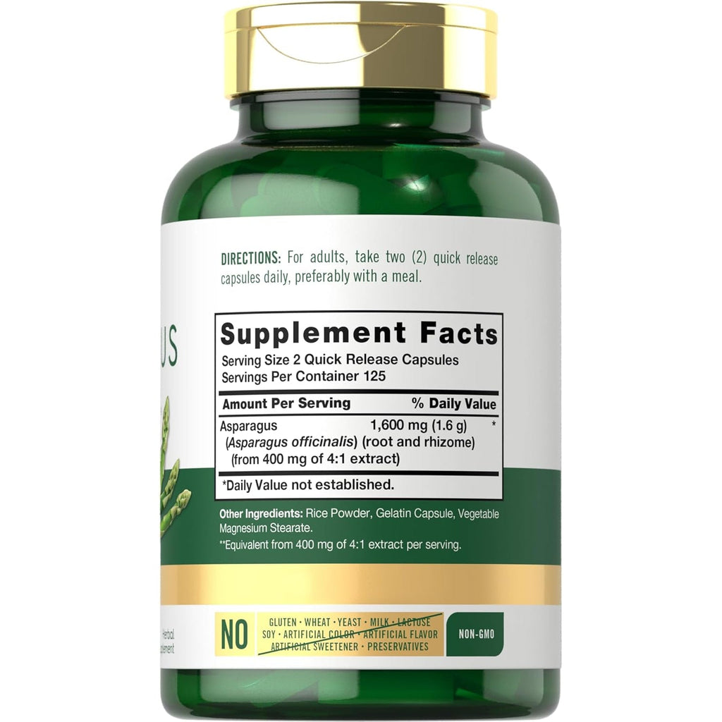 Carlyle Asparagus Supplement | 250 Powder Capsules | Non-Gmo and Gluten Free Formula | High Potency Traditional Herb Extract