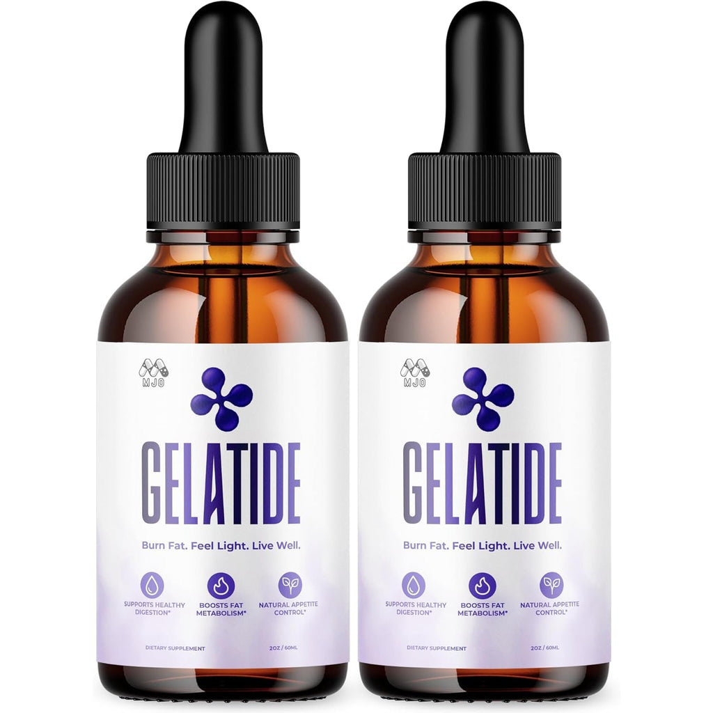 (2 Pack) Gelatide Drops, Official Gelatide Health Support Formula with All Natural Ingredients, Advanced Active Lifestyle Support Supplement Max Strength Vitamin Formula for Women & Men (60 Servings)