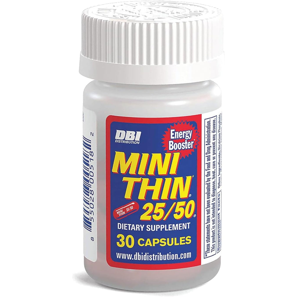 Mini Thin 25/50 - Energy Capsules Formulated with Caffeine - 30 Capsules