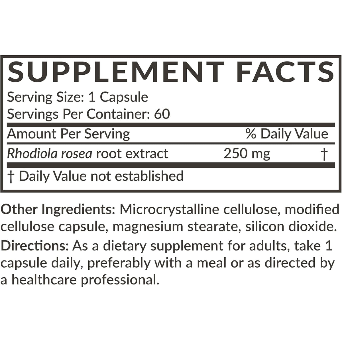Futurebiotics Rhodiola Rosea Powder Adaptogenic Herb Vegetarian Capsules, 60 Count