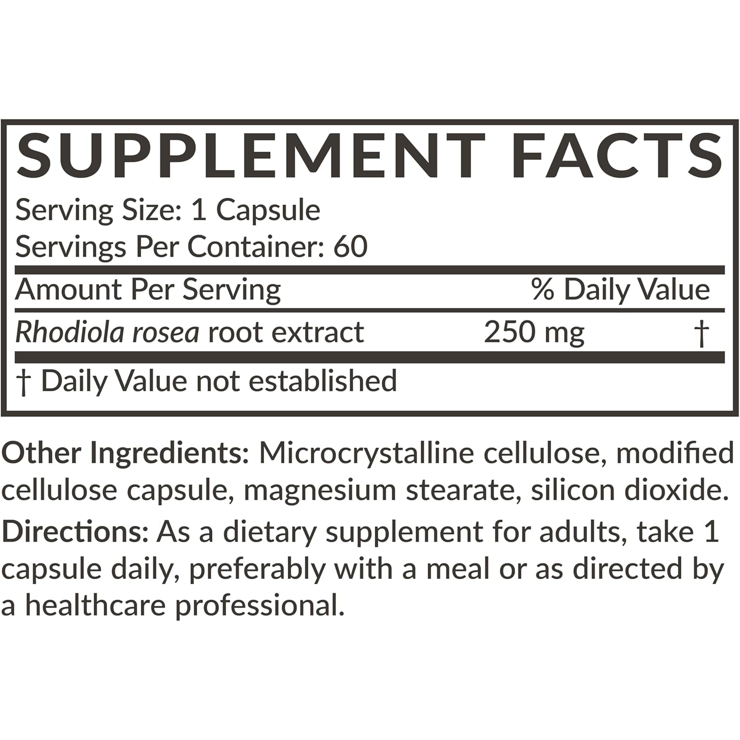 Futurebiotics Rhodiola Rosea Powder Adaptogenic Herb Vegetarian Capsules, 60 Count