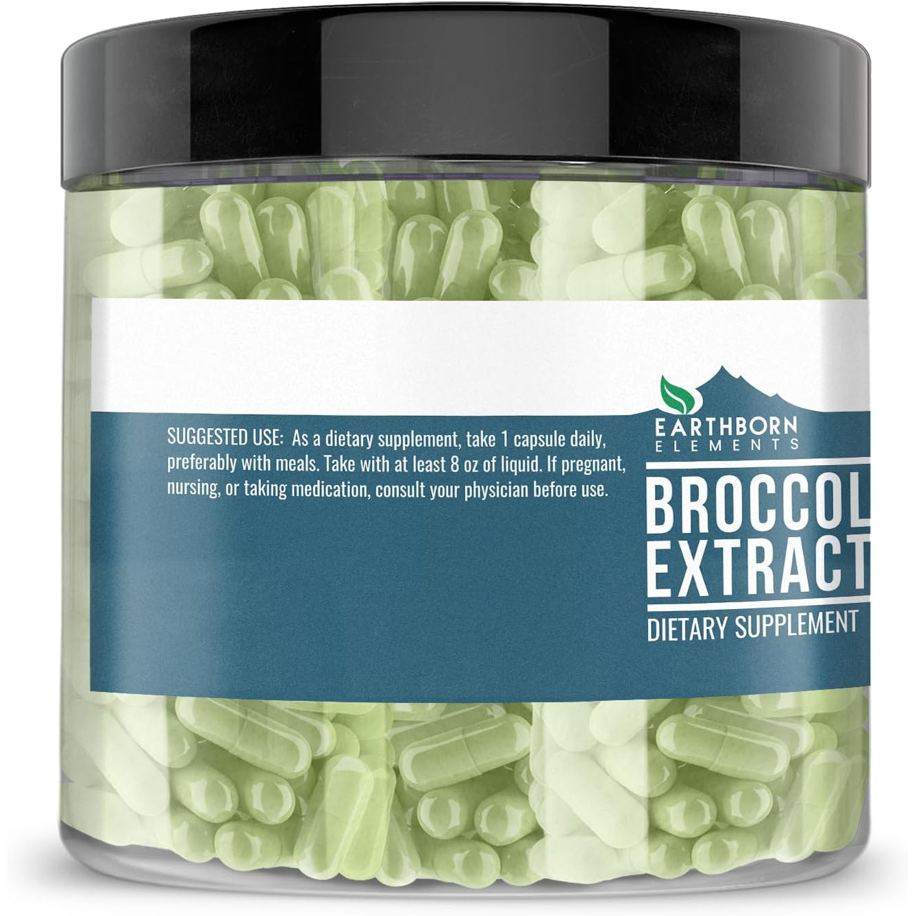 Earthborn Elements Broccoli Extract 200 Capsules, Pure & Undiluted, No Additives