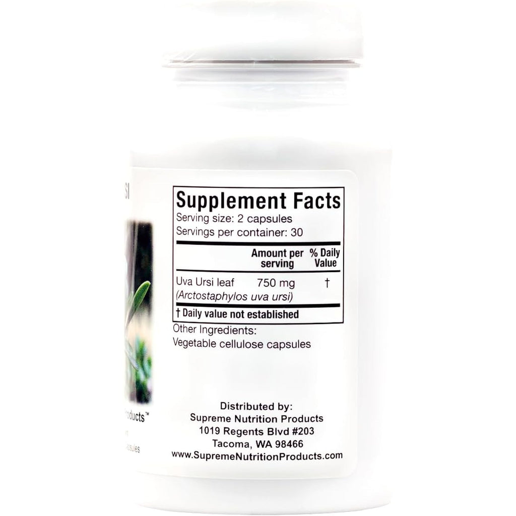 Supreme Nutrition Uva Ursi, 60 Pure Bearberry Vegetarian Capsules