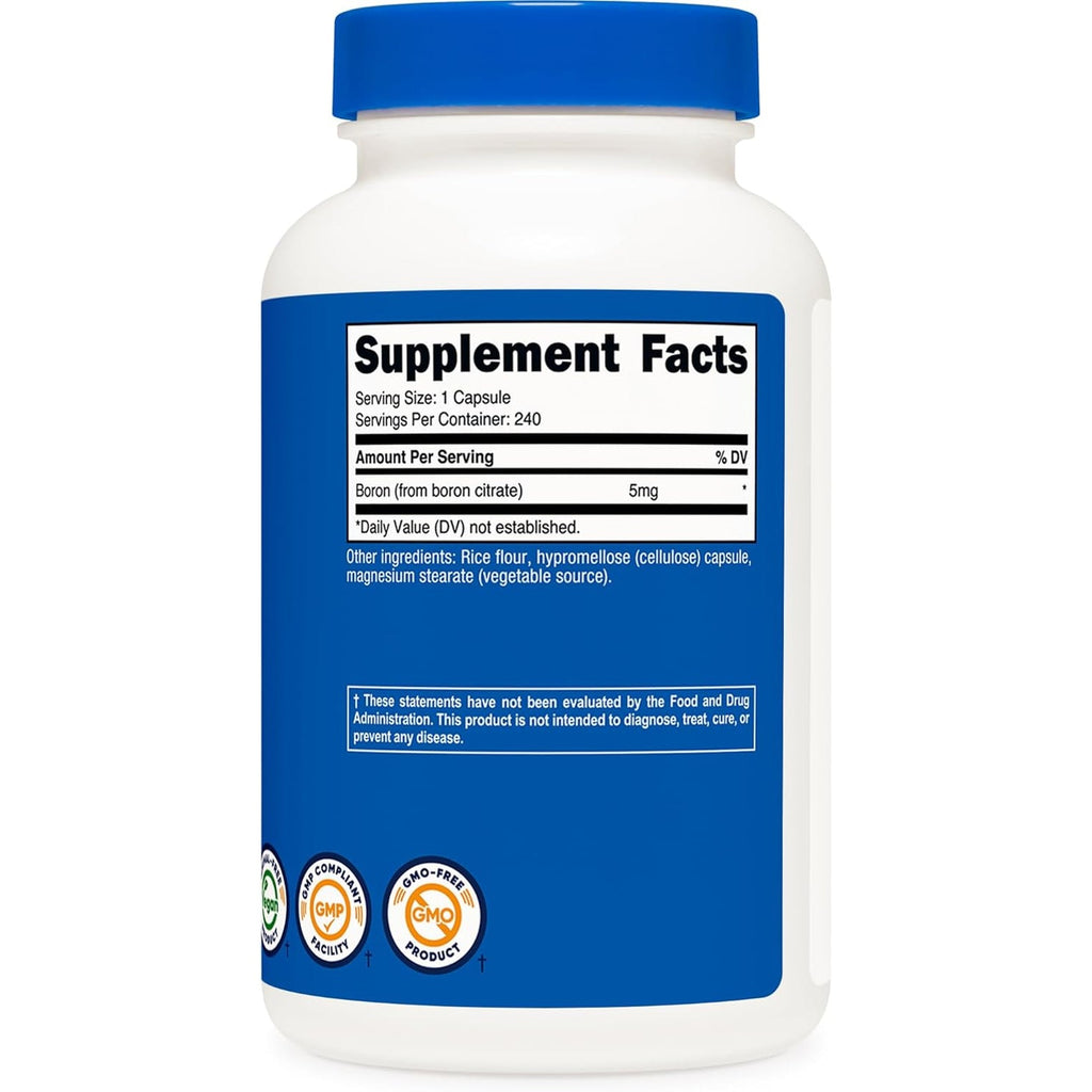 Nutricost Boron Capsules 5Mg, 240 Vegetarian Capsules - Gluten Free and Non-Gmo