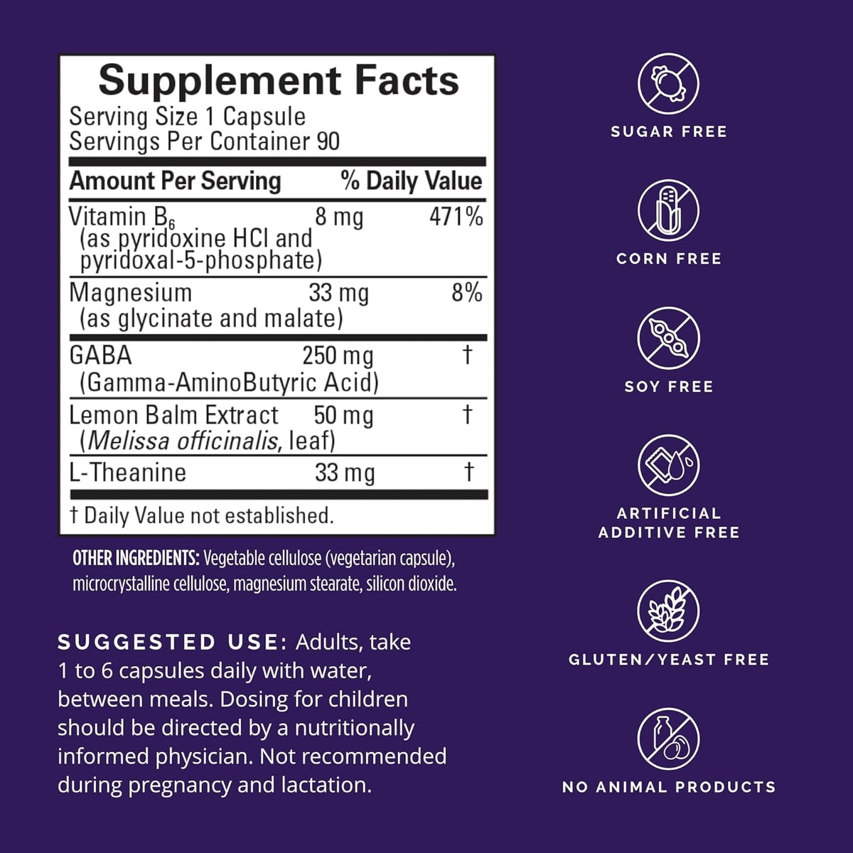 BRAINMD Dr Amen GABA Calming Support - 90 Capsules - Promotes Relaxation - Contains Magnesium, Vitamin B6 & Lemon Balm - 90 Servings
