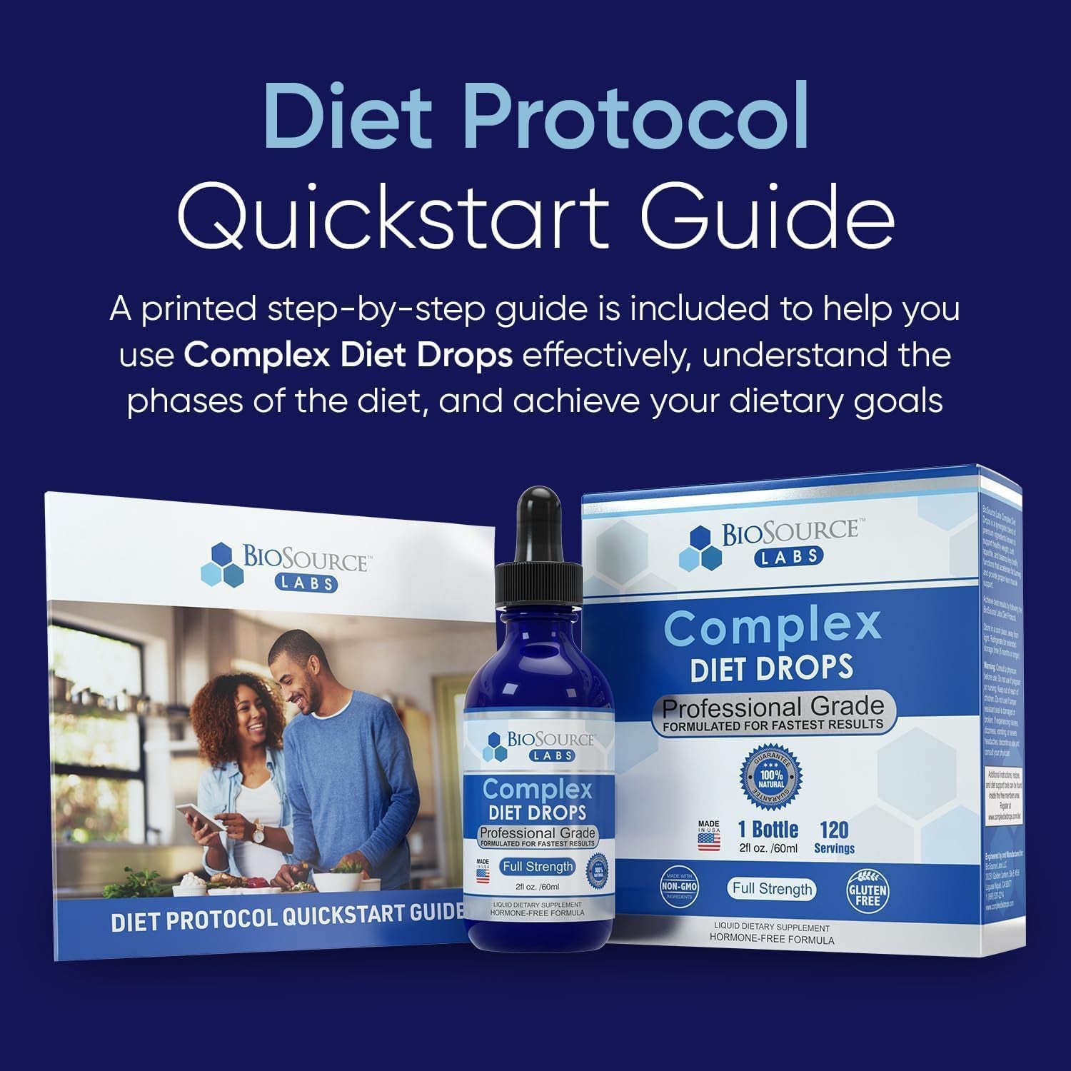 Biosource Labs Complex Diet Drops – Best Natural Drops for Men and Women (1 Bottle, 2 Fl Oz) - 30 Day Supply