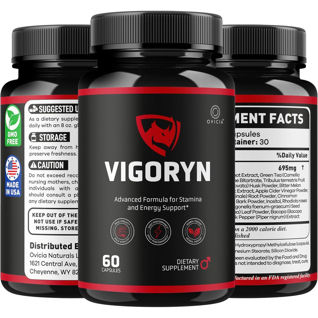 Vigoryn Capsules - Official Vigoryn Pills Advanced Premium Formula Support Maximum Strength, All Natural Ingredients Vitamins for Overall Health & Wellness Reviews, 60 Capsules for 1 Month