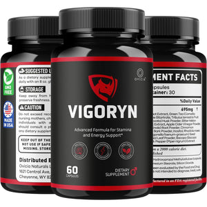 Vigoryn Capsules - Official Vigoryn Pills Advanced Premium Formula Support Maximum Strength, All Natural Ingredients Vitamins for Overall Health & Wellness Reviews, 60 Capsules for 1 Month