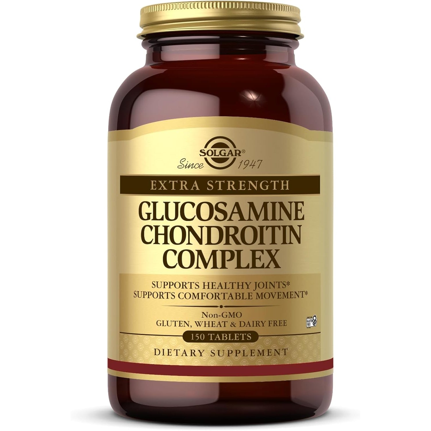 Solgar Extra Strength Glucosamine Chondroitin Complex - 150 Tablets - Supports Healthy Joints & Comfortable Movement - Non-Gmo, Gluten Free, Dairy Free - 50 Servings