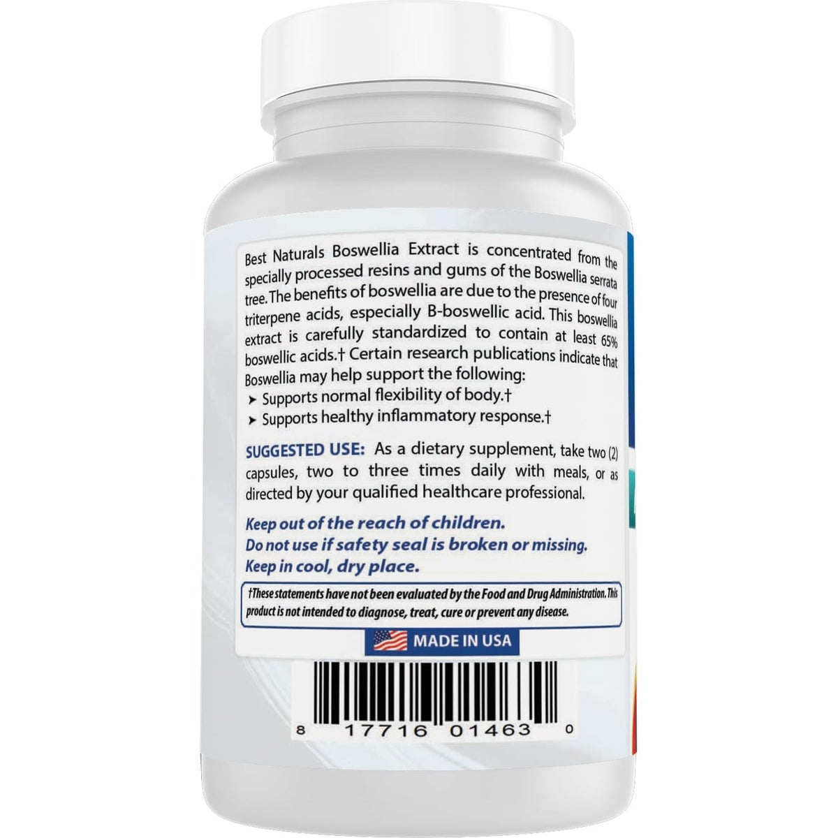 Best Naturals Boswellia Serrata Joint Health 250 Mg 120 Capsules - Standardized to 65% Boswellic Acid (120 Count (Pack of 1))