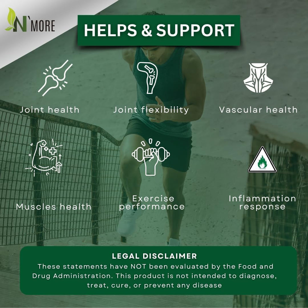 N'More Avocado Soybean Unsaponifiables Supplements - ASU Joint Health Supplement 400 Mg, Supports Joint Mobility & Cartilage, Non-Gmo, Dairy, Gluten & Shellfish Free, 60 Day Supply, Made in USA