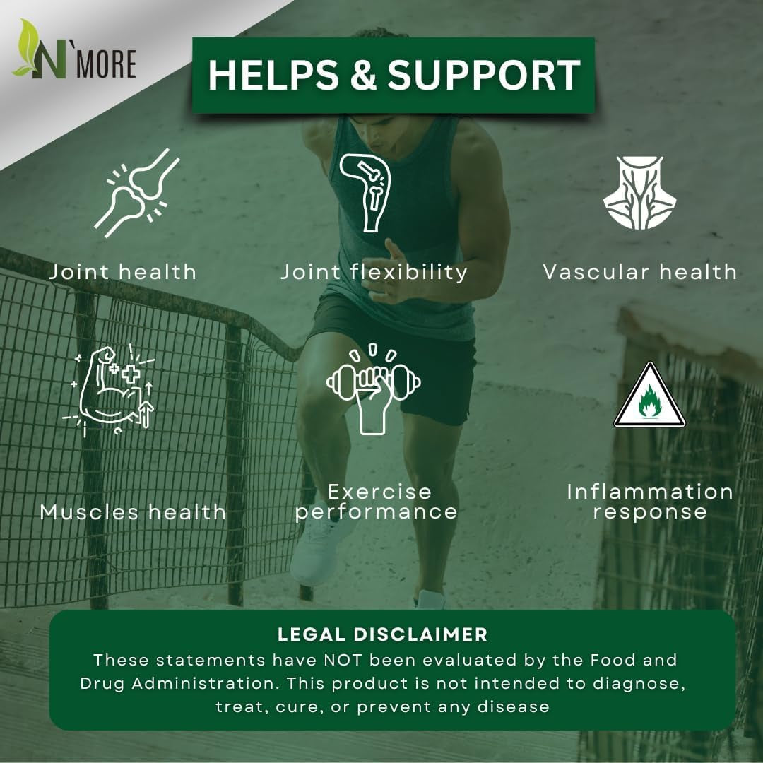 N'More Avocado Soybean Unsaponifiables Supplements - ASU Joint Health Supplement 400 Mg, Supports Joint Mobility & Cartilage, Non-Gmo, Dairy, Gluten & Shellfish Free, 60 Day Supply, Made in USA