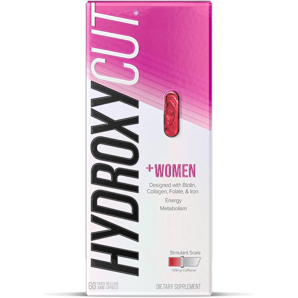 Hydroxycut +Women - Thermogenic Support Formula - Energy & Metabolism Support - C. Canephora Robusta, Collagen, Biotin, Iron & Folate - Rapid Release Liquid Capsules