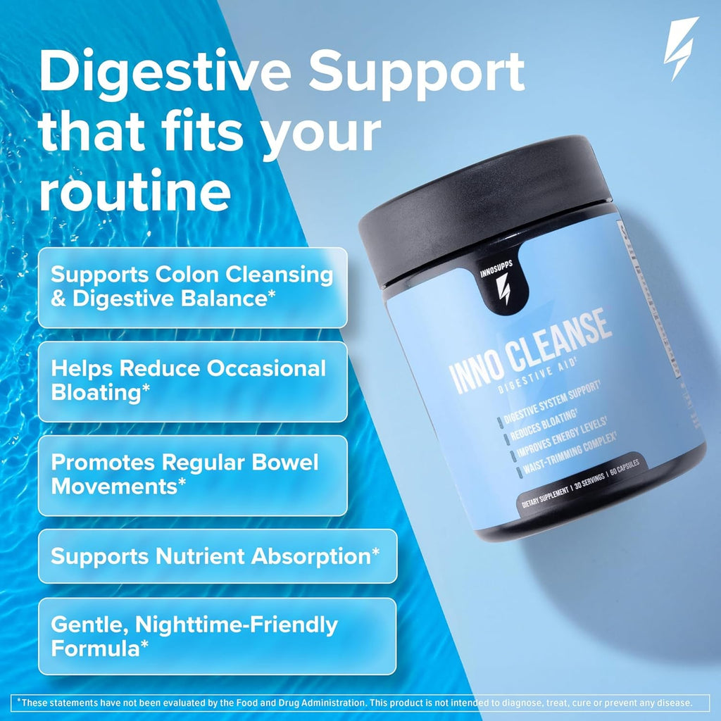 Innosupps Inno Cleanse 14 Day Colon & Detox Flush, Waist Trimming Complex, Gut Cleanse, Digestive System Support, Stool Softener & Reduced Bloating & Occasional Constipation Relief