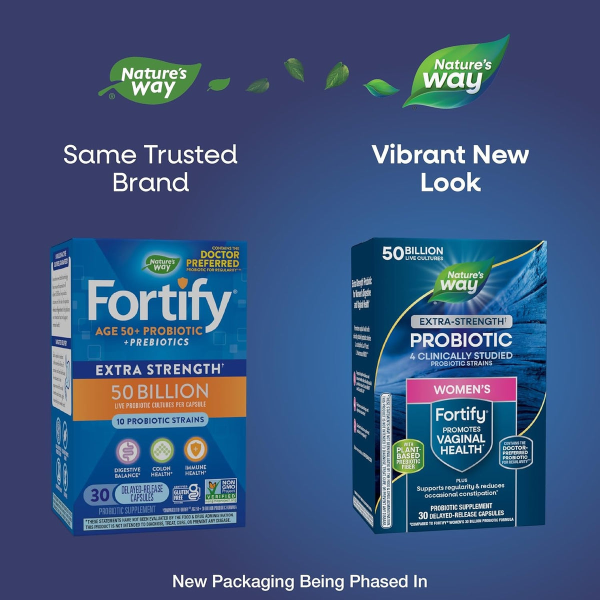 Nature'S Way Fortify Extra Strength Women’S Probiotic 50 Billion CFU, Potent Multi-Strain Probiotic for Digestive, Vaginal and Immune Support*, Once-Daily Capsule, 30 Capsules