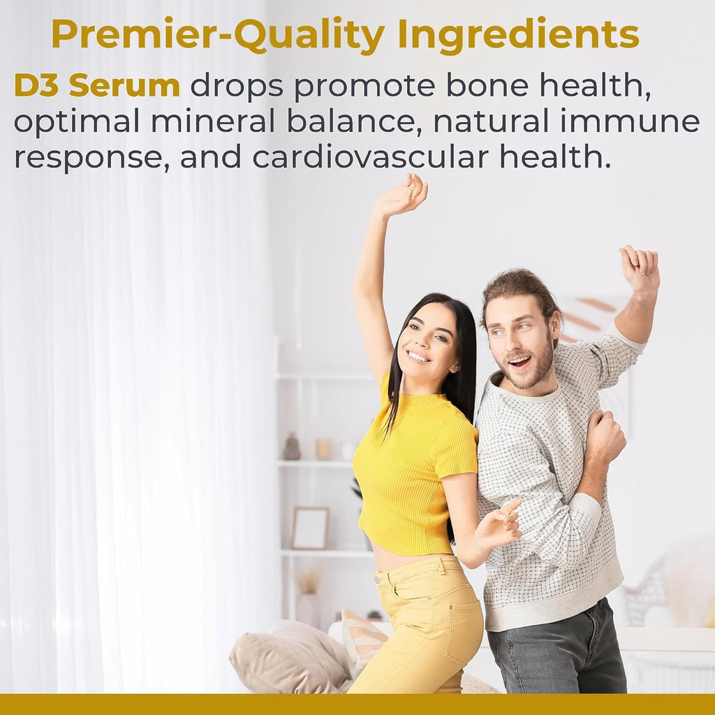 Premier Research Labs Vitamin D3 Serum - Liquid Vitamin D Oil Drops for Adults, Liquid Vitamin D3 5000 IU, Sublingual Vit D3 Liquid - 0.43 Fl Oz