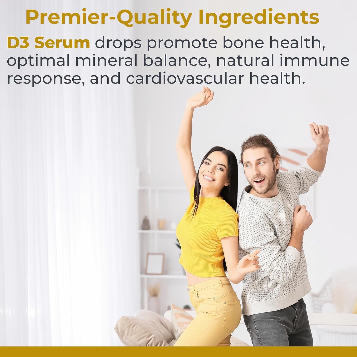 Premier Research Labs Vitamin D3 Serum - Liquid Vitamin D Oil Drops for Adults, Liquid Vitamin D3 5000 IU, Sublingual Vit D3 Liquid - 0.43 Fl Oz