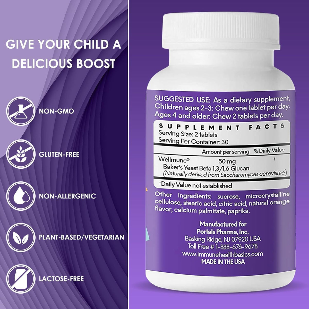Children'S Chewable Tablets, Wellmune Clinically Proven Highly Purified Beta Glucan Immunity Supplements for Children, Kids-Approved!