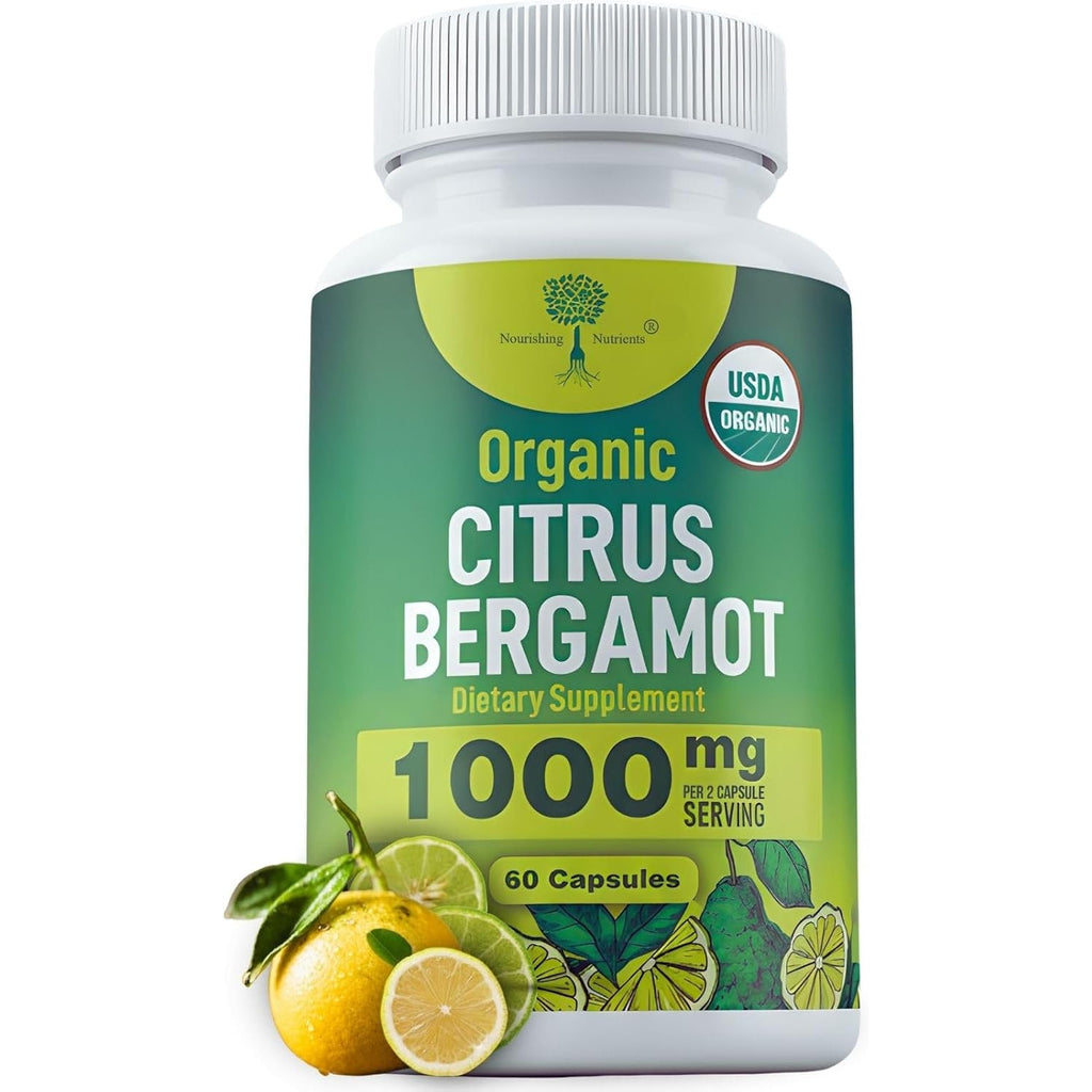Organic Citrus Bergamot Supplement - Only USDA, Cardiologist Formulated with 200+ Scientific Studies -1000Mg - Patented Extract, Heart, Cholesterol, & Lipid - Italian Bergamot High Polyphenols 60Caps