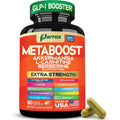 GLP-1 Booster Supplement, Akkermansia, L-Carnitine, Berberine (Glucovantage), Methylfolate, Methylated B12, Chromium, Capsimax, Psyllium Husk, Probiotics Vitamins D3, B6, 20-In-1 Plant-Based (60 Caps)
