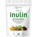 Micro Ingredients Organic Inulin FOS Fiber Powder, 2.2 Lbs | Quick Water-Soluble Prebiotic | Natural Fiber for Smoothies & Drinks | Vegan Friendly, Dissolves Clear