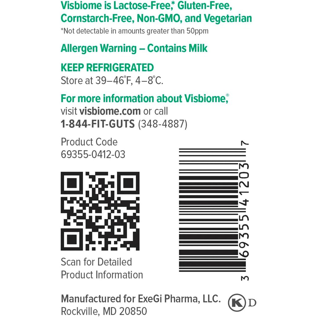 Visbiome® GI Care - High Potency Probiotic - 112.5 Billion CFU Live Probiotics, Original De Simone Formulation, Made in USA, 60 Capsules.