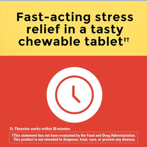 Nature Made Chewable L Theanine 200Mg, L-Theanine Supplement for Stress Relief, 50 Chewable Tablets, 50 Day Supply