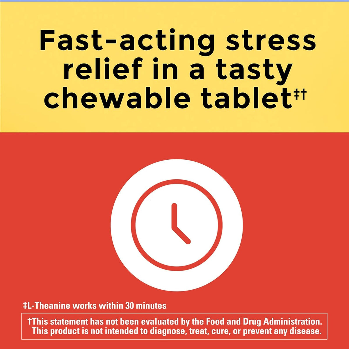 Nature Made Chewable L Theanine 200Mg, L-Theanine Supplement for Stress Relief, 50 Chewable Tablets, 50 Day Supply