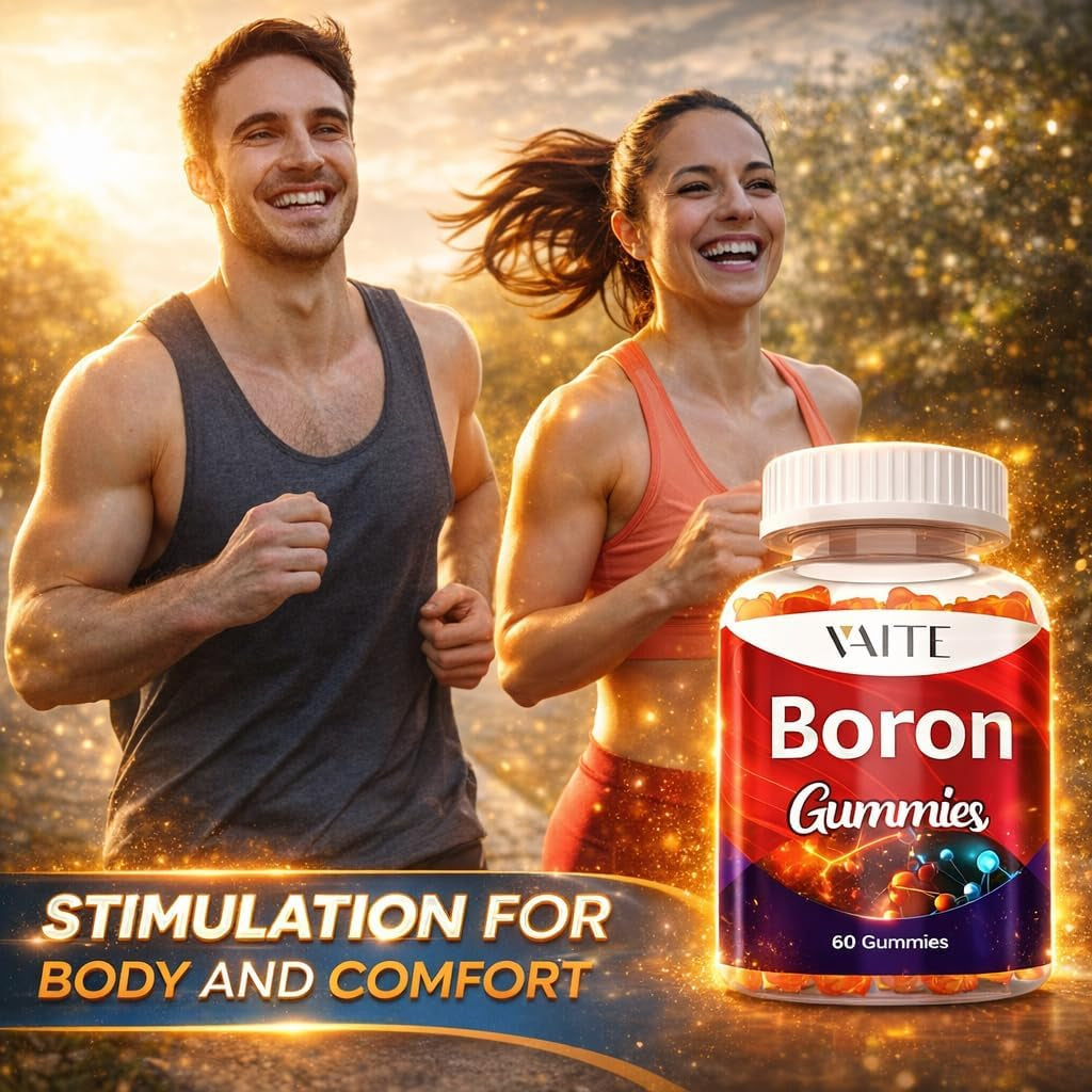 Boron Supplement for Men & Women – 10Mg Gummies – Vegan, Non-Gmo, Gluten-Free – Supports Bone Strength, Joint Flexibility & Immune System – Essential Mineral for Bone Density – 60 Chewables