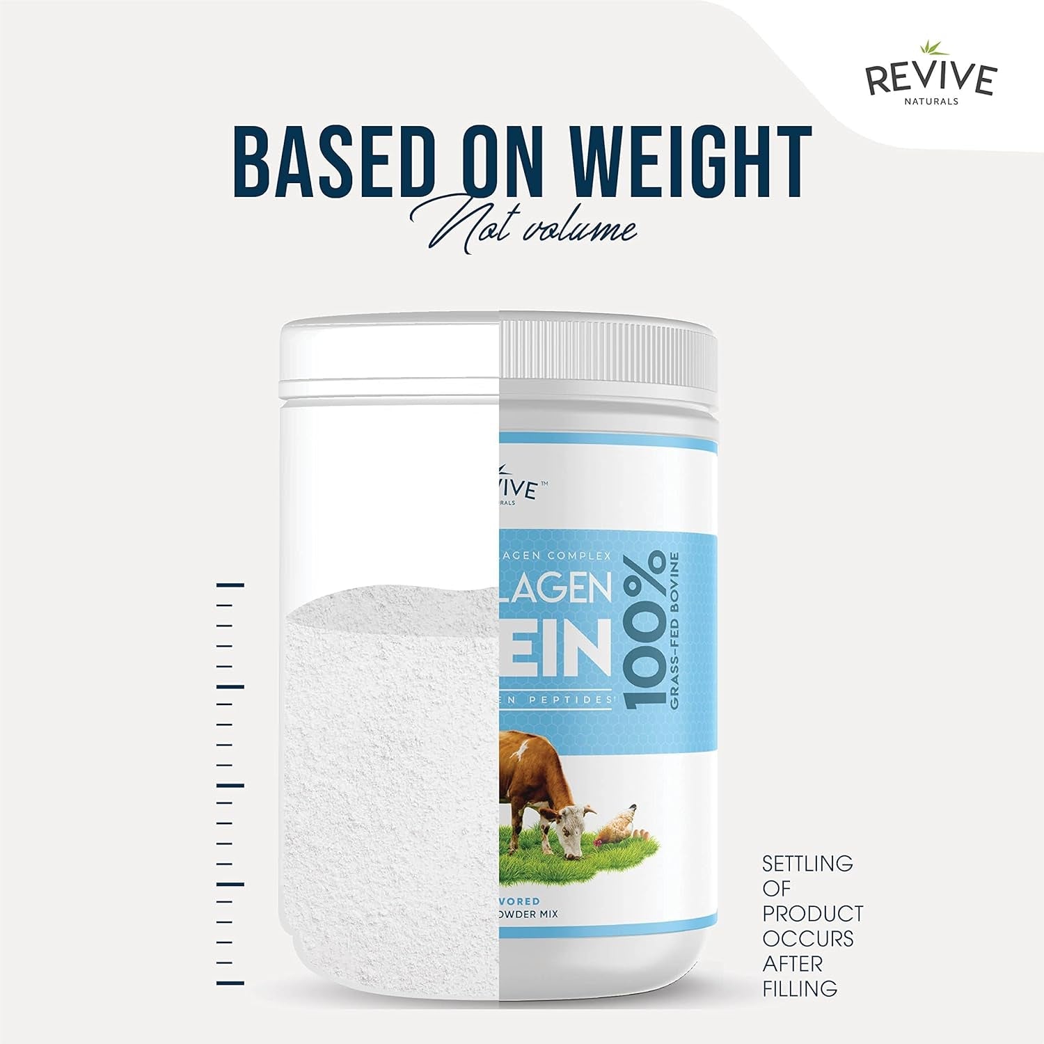 Revive Naturals Multi Collagen Hydrolyzed Protein Powder (16Oz) - Types I, II, III, V & X - Grass Fed Bovine, Wild Caught Marine, Free Roaming Chicken & Eggshell Collagen Peptides,