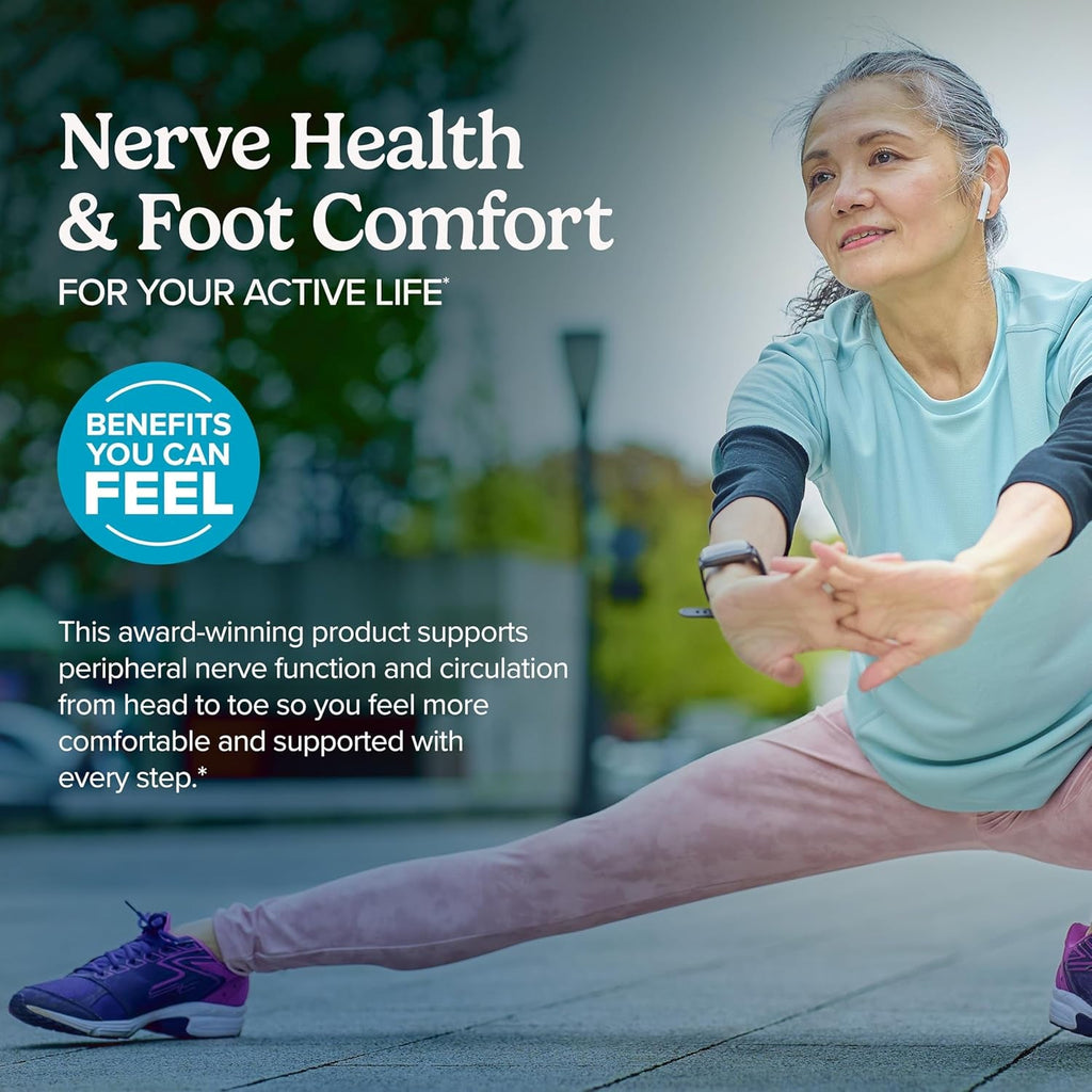 Terry Naturally Healthy Feet & Nerves - Herbal Supplement with Bioactive Vitamin B12 - Circulation & Nerve Health Support Supplement - Vegan Capsules with Boswellia Serrata - 120 Capsules