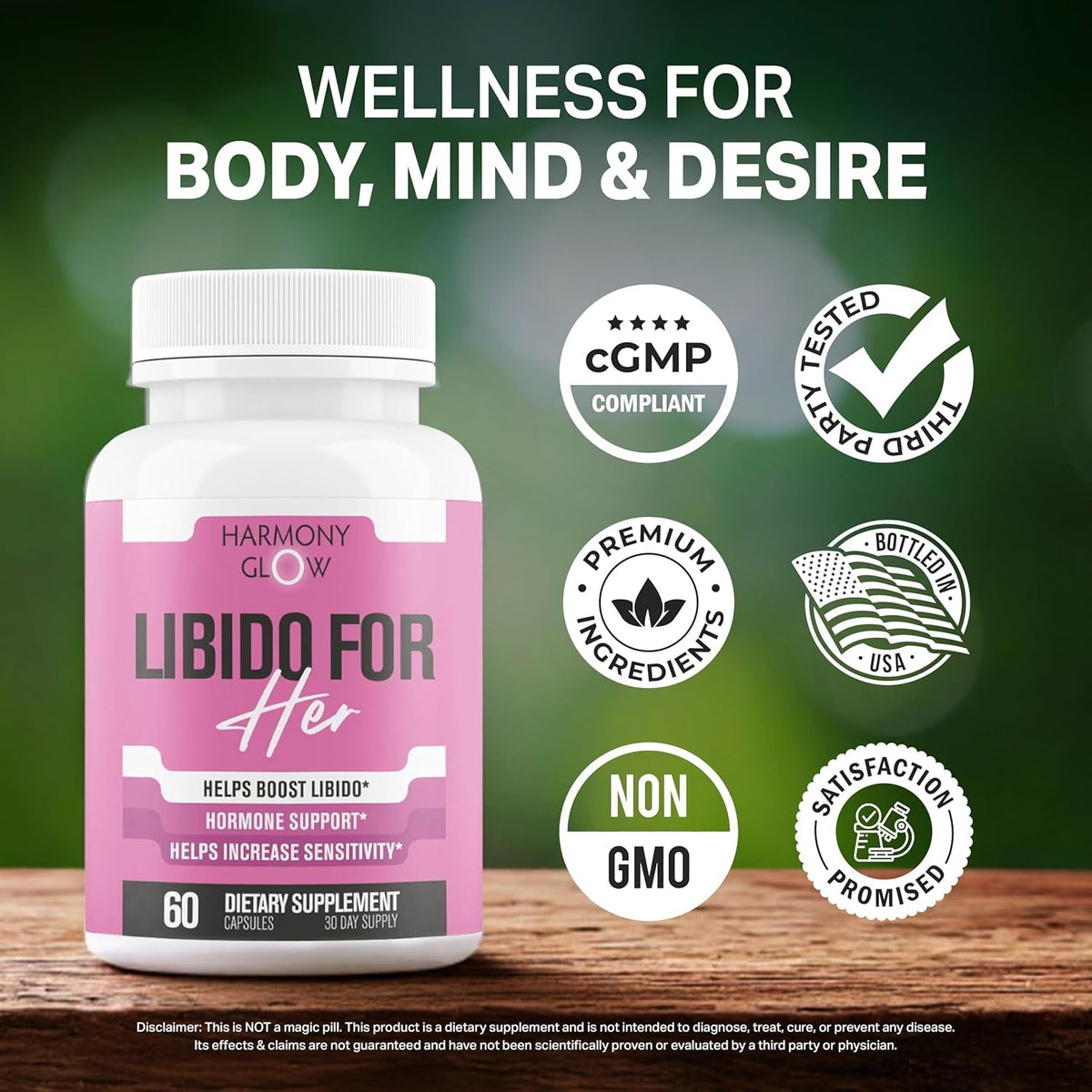 Libido for HER - Libido Booster for Women to Boost Desire, Intimacy, Lust - 3Rd Party Tested Supplement to Support Women'S Health, Energy Assist | 3Rd Party Tested Supplement - 60 Capsules