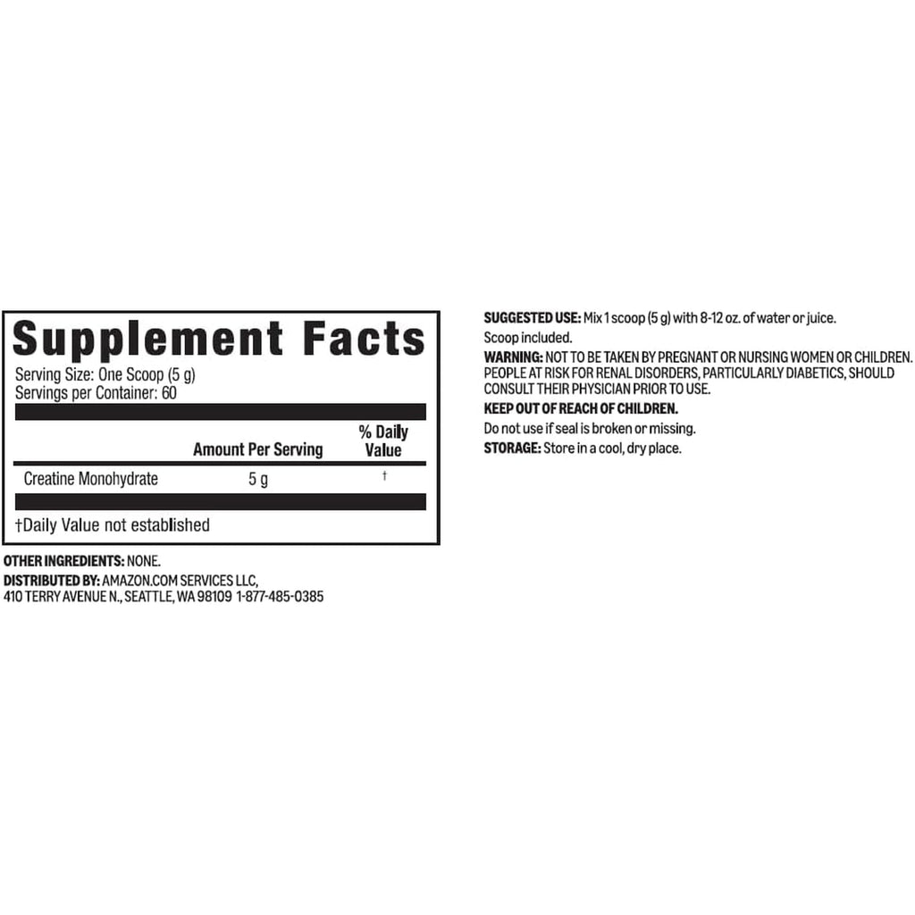 Amazon Basics Creatine Monohydrate Powder, 10.58 Oz, 60 Servings