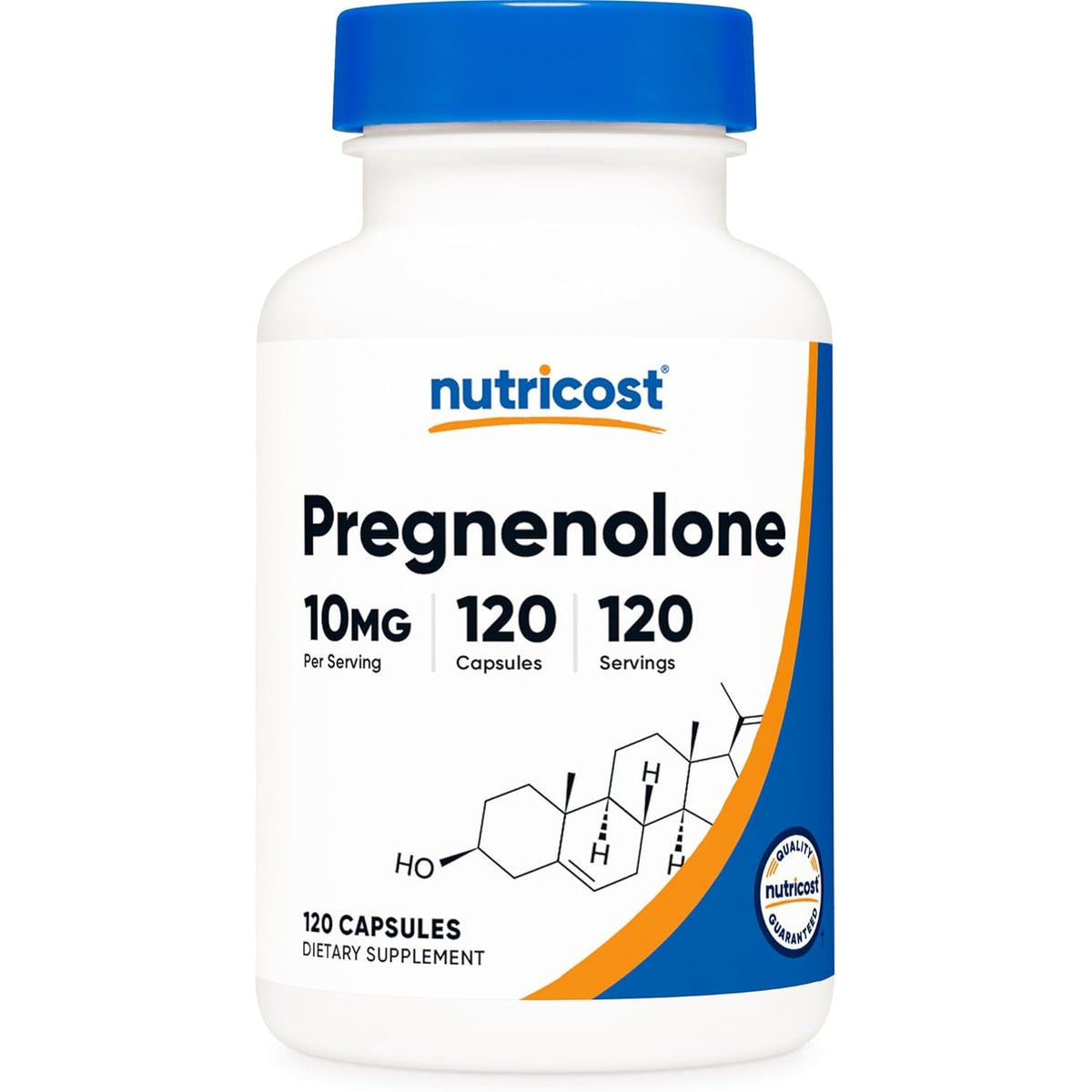 Nutricost Pregnenolone 10Mg, 120 Capsules - Non-Gmo, Gluten Free, Vegetarian Capsules