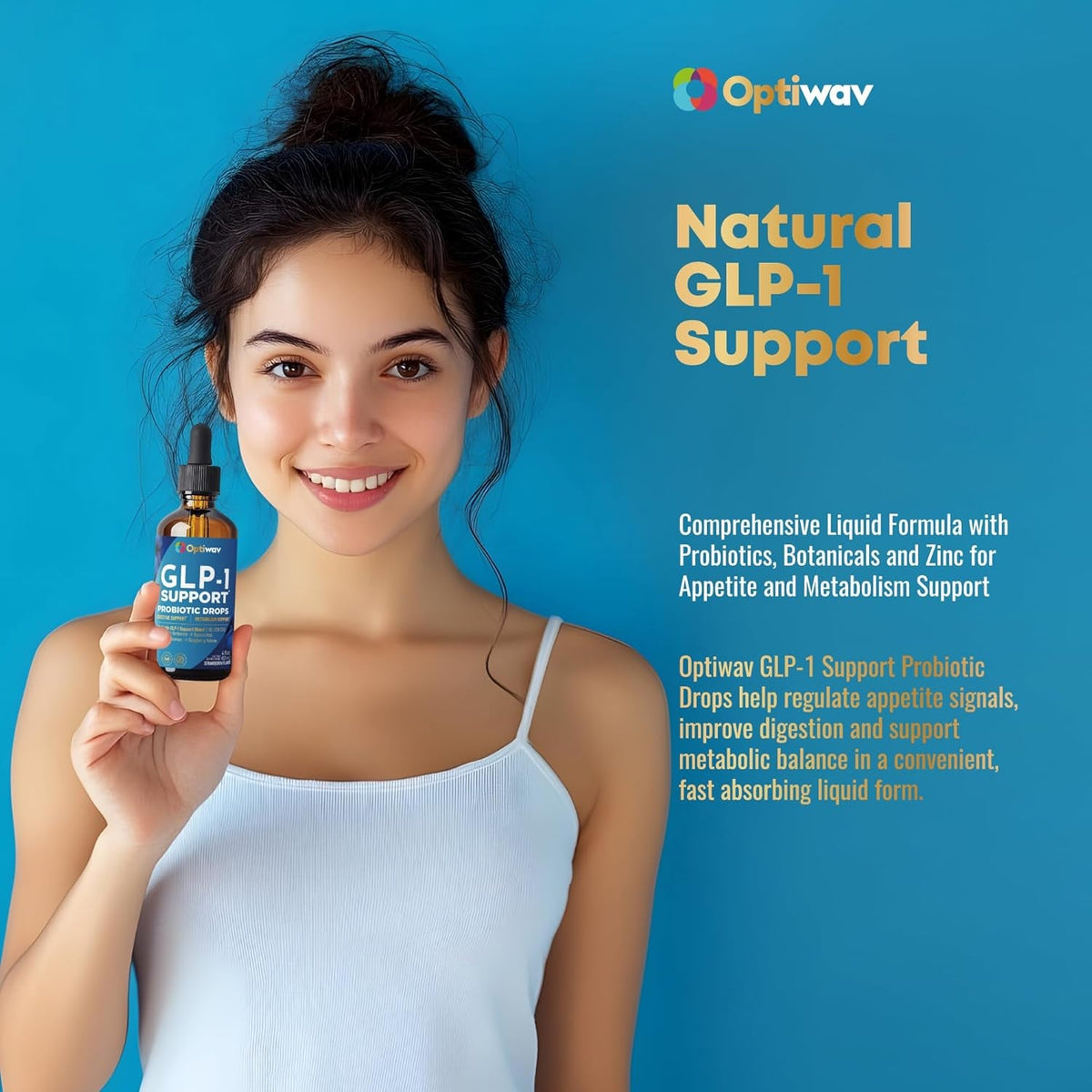 GLP-1 Support Probiotic Supplement for Weight Loss Fat Burner Support - Daily Natural Herbal Supplement for Women Men Digestive & Metabolic Health