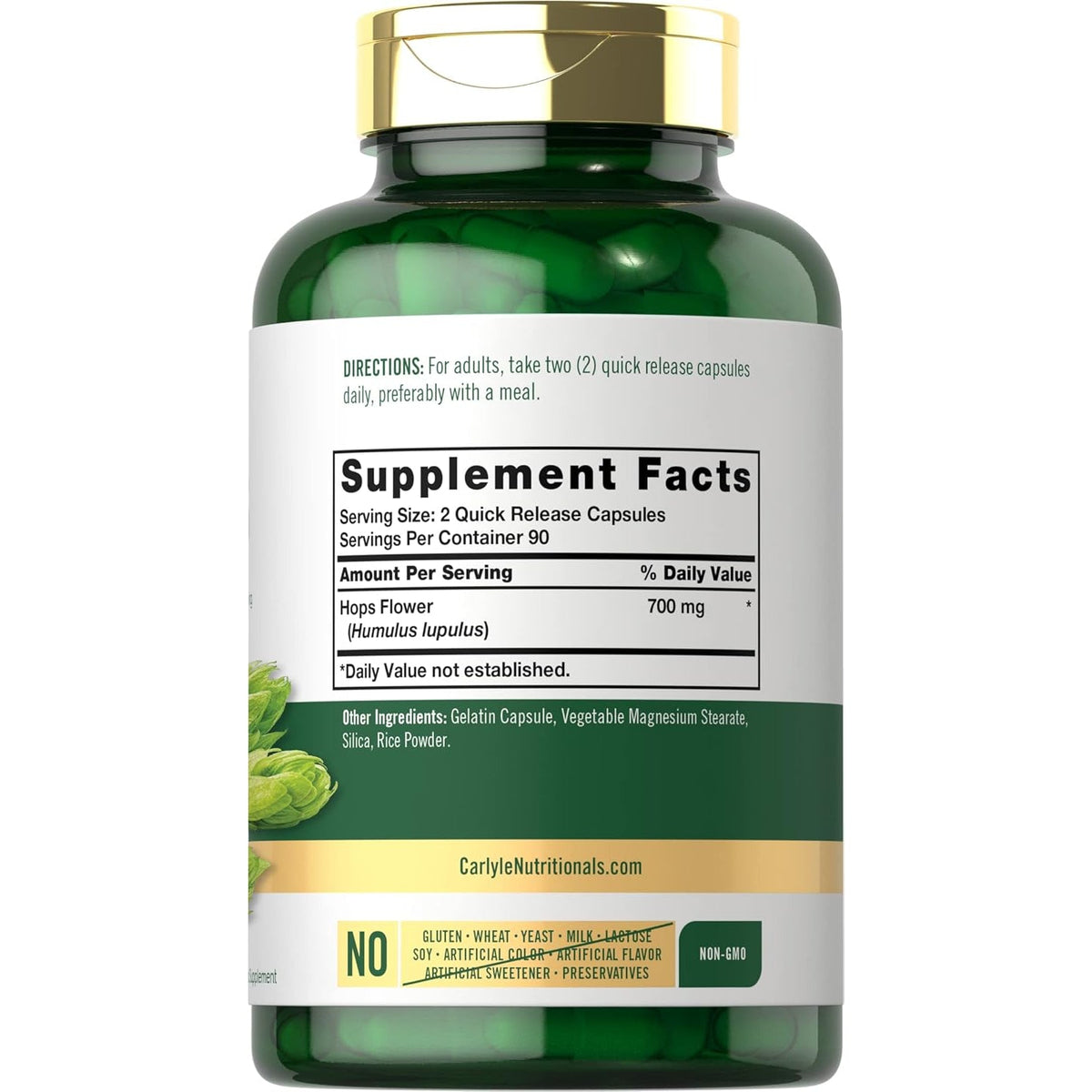 Carlyle Hops Supplement 700Mg | 180 Capsules | Non-Gmo & Gluten Free | Traditional Herb