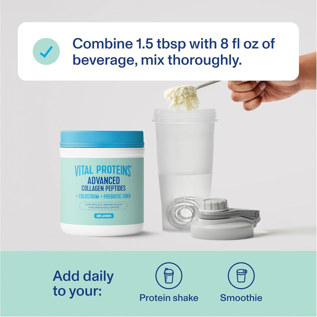 Vital Proteins® Advanced Collagen + Colostrum + Prebiotic Fiber, 2.5G VERISOL® Collagen Peptides, Supports Gut, Immune Health**, Hair, Skin & Nail Support**