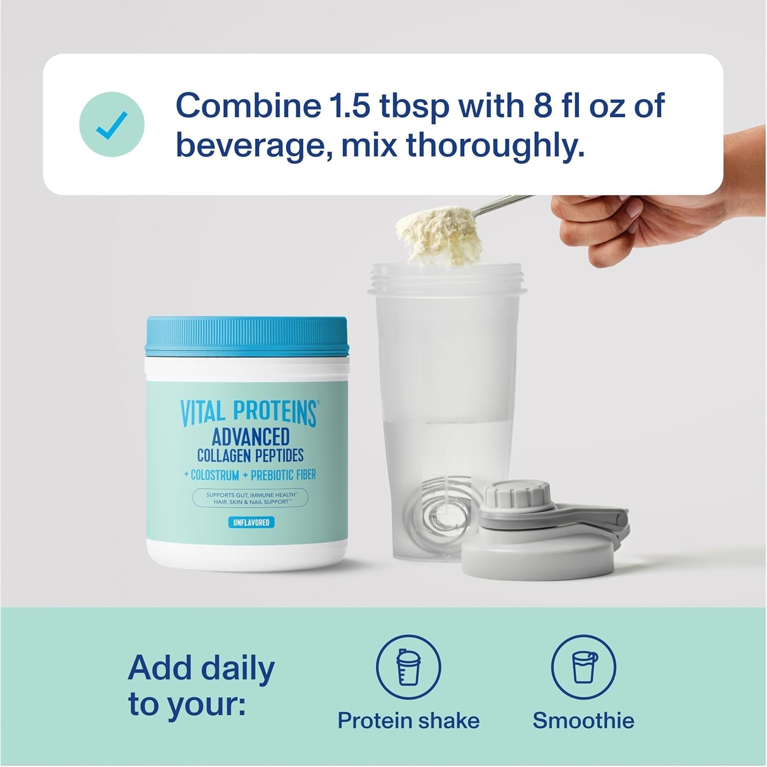 Vital Proteins® Advanced Collagen + Colostrum + Prebiotic Fiber, 2.5G VERISOL® Collagen Peptides, Supports Gut, Immune Health**, Hair, Skin & Nail Support**